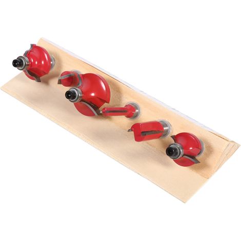 Set aus 12 Fräsern für Holzfräsmaschinen, 8 mm, Holzkoffer, rot, exklusiv für Überseelager. (1/5)