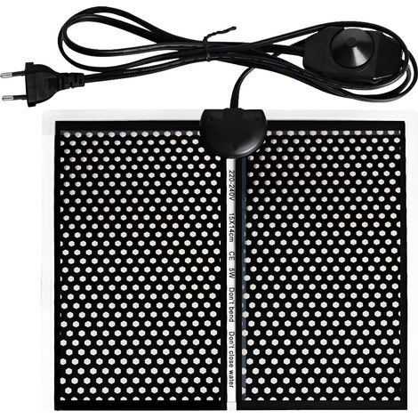 (5W, 220V) Terrarium Heating Mat, 15 x 14cm Heating Mat, Reptile Heating Mat, Terrarium Heating Mat, Waterproof, Adjustable Temperature, European Plug (1/5)