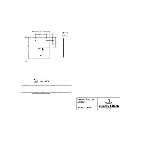 Villeroy & Boch A4776500 Miroir More to See Lite A47765