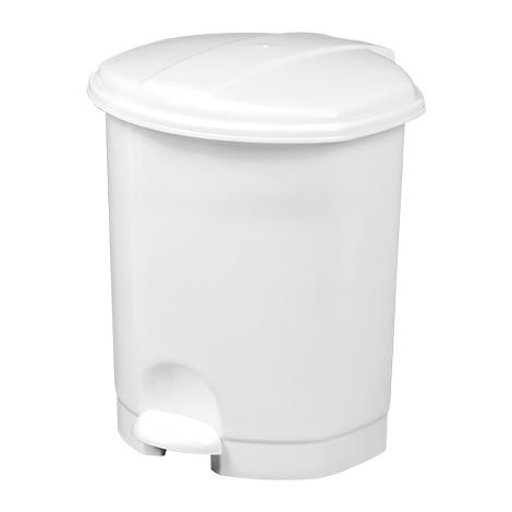 Poubelle plastique blanche 5 l avec couvercle a pédale