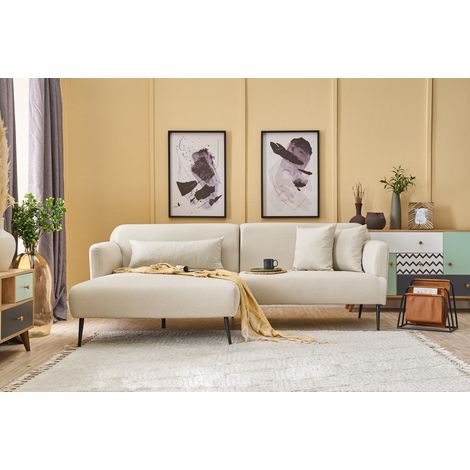 Ecksofa links Revos Creme
