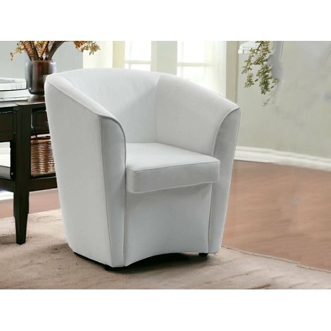 Dmora - Lounge-Sessel Dabbiat, Lounge-Sessel, 100% Made in Italy, Relaxsessel aus Kunstleder, Cm 70x60h74, Weiß (1/5)