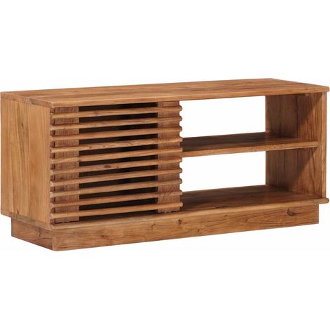 Meuble TV Banc TV Armoire TV avec stockage avec porte Naturel 90 x 30 x 40 cm (1/5)