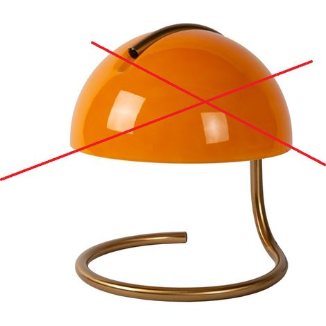 [GEBRAUCHT] B-Ware Lucide Tischleuchte Cato LED Lampe Retro Leuchte orange messing 25cm Höhe (1/2)