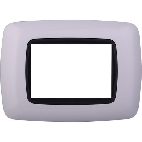 Placca Plastica Bombata Serie Space 3P Colore Bianco Compatibile Con Bticino Living International
