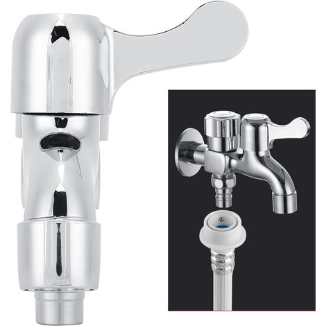 G1/2 Zoll Kupfergalvanisierter Waschmaschinenhahn, Doppelnutzungs-Wasserhahn für Bad und Küche (1/5)