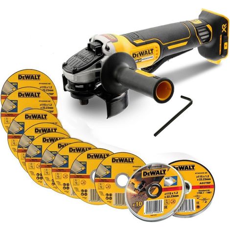 Dewalt DCG406N 18v XR Brushless Cordless 125mm Angle Grinder Paddle Switch +Disc (1/4)
