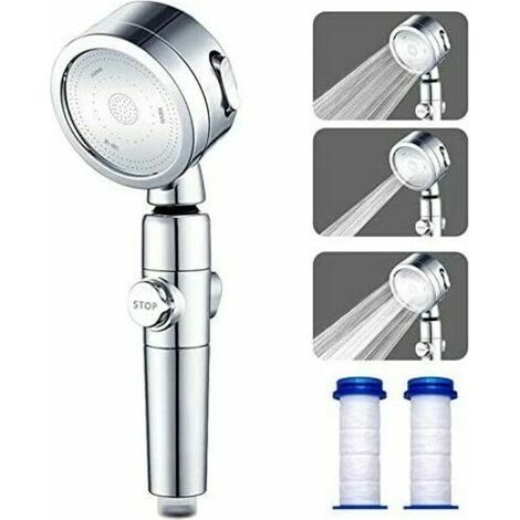 High-Pressure Shower Head, 3 Optional Modes, 360° Rotating Water-Saving Shower Head with Filtration System (1/5)