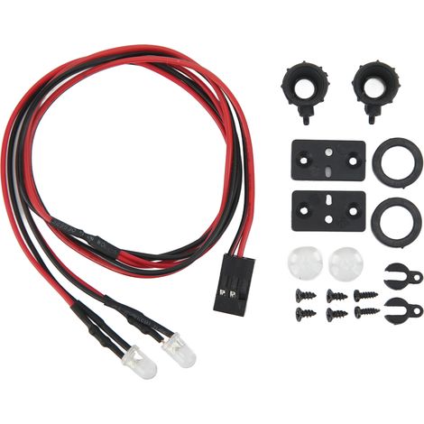 Hochwertige LED-Projektoren für RC-Modelle, weißes Licht für RC-Autoscheinwerfer, mit 2 Kunststoffhalterungen für Modelle im Maßstab 1:10, 1:12, 1:18 und 1:24. (1/5)