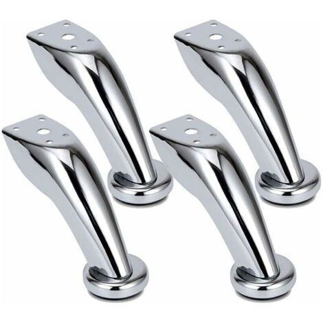 4 Pièces Pieds de Meubles, Pieds Canapé Épais Acier Inoxydable, Pieds Chromé, Meubles Armoire Lit Canapé Pieds, pour Canapés, Chaises, Tabourets, Armoires (1/5)
