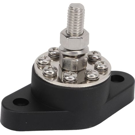 Plot de distribution 180A DC48V avec 8 bornes, goujon de batterie 3/8 po pour camping-car et bateau, noir (1/5)