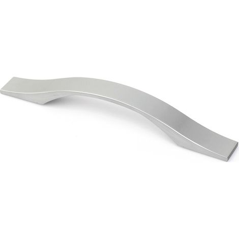 Asa de zamak con acabado anodizado mate, dimensiones:200x20x25mm y entrepuntos:128mm -