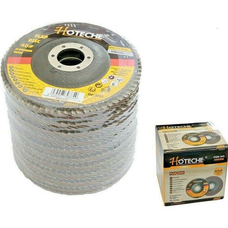 TrAdE Shop Traesio - Set 10 Disco Abrasivo Lamellare Diametro 115x22.23mm Grana 40 Per Smerigliatrice - (1/5)