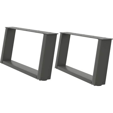 Maison Exclusive - Couchtischbeine U-Form 2 Stk. Anthrazit 60x(30