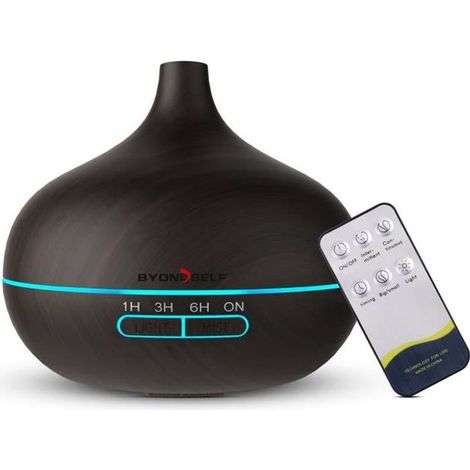 BYONDSELF Diffuseur huiles Essentielles, Diffuseur de Parfum Electrique 500ml, Humidificateur Ultrasonique, LED 16 Couleurs (1/4)