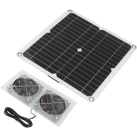 25-W-Solarventilator-Set, IPX65 wasserdicht, leise, effizient, solarbetrieben, Doppelventilator für Hühnerstall, Zwinger und Scheune (1/5)