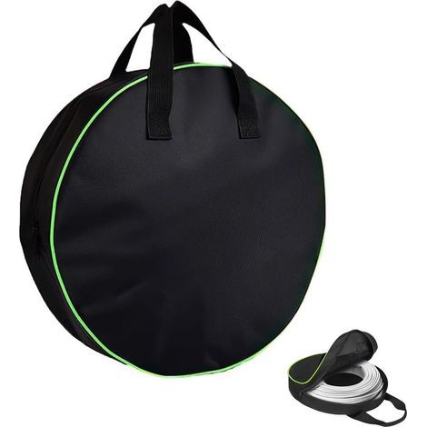 Sac de rangement pour câbles de recharge pour voiture électrique, sac de rangement résistant et étanche, petit format, pour accessoires de jardin, câbles de recharge, tuyaux et rallonges (noir) (1/4)