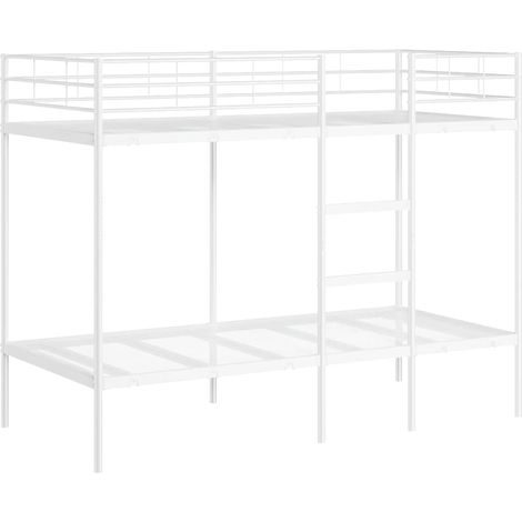 Letto a Castello senza Materasso Bianco 90x200 cm in Acciaio vidaXL