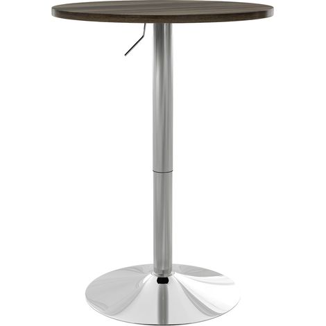 Table de bar ronde ajustable 360° 60x60x91 cm pour 2 personnes Nogal (1/5)