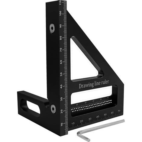 Regla de marcado para carpintería, regla de cálculo para ingenieros, herramienta de medición cuadrada, herramientas y accesorios de carpintería de metal, escuadras de aluminio. (1/5)