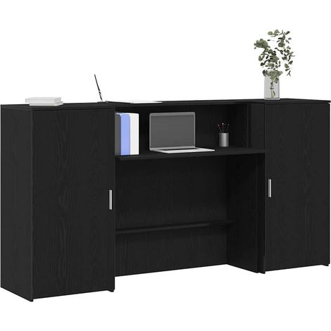 Empfangstheke Schwarz Eichen-Optik 200x50x103,5cm Holzwerkstoff (1/5)