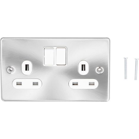 Prise murale double standard UK avec interrupteur, sortie électrique 250V 13A, accessoires d'alimentation (1/5)