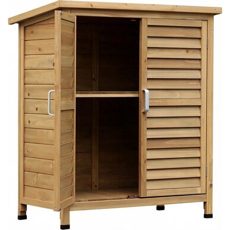 Armoire extérieure en bois d'épicéa jaune pour rangement jardin 87 x 46,5 x 96,5 cm (1/5)