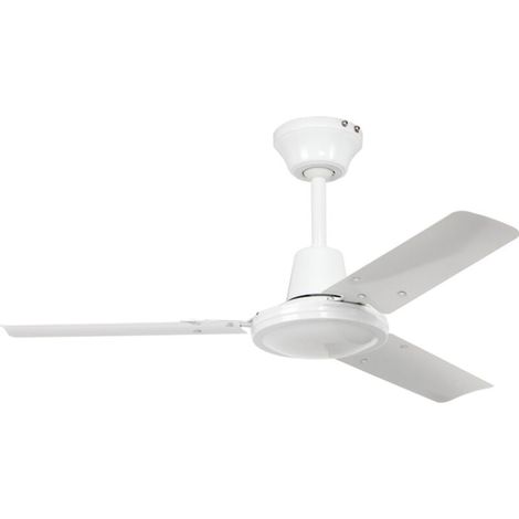 Ventilatore da soffitto da 92 cm – 3 pale in metallo bianco – Potenza 19-70 W – Velocità fino a 265 giri/min – Per ambienti fino a 12 m² (1/3)
