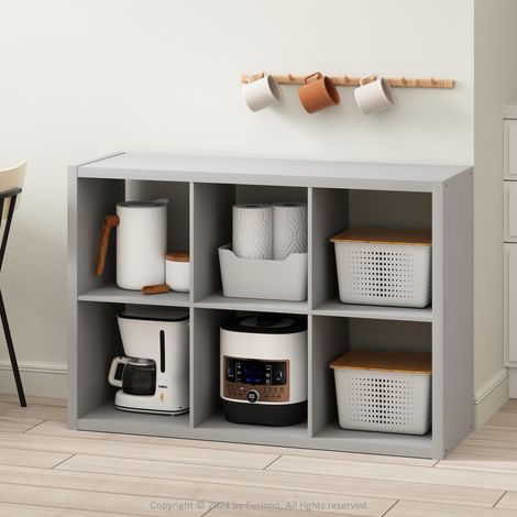 Îlot de Cuisine, Bar à café 6 Cubes, Rangement de Cuisine, Étagère de Boulanger, pour Organisateurs de Garde-Manger et Rangement, Organisation de Cuisine, Gris Clair (1/5)