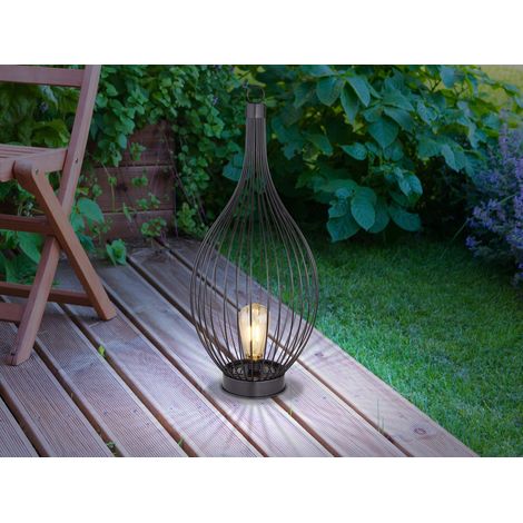 LED Solarlaterne aus Metall, hängend oder stehend, Höhe 57cm (1/5)