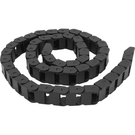 Chaîne porte-câbles en nylon noir avec connecteur d'extrémité, chaîne porte-câbles pour machine CNC, longueur 1 mètre (1/5)