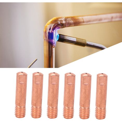 Pointe conductrice M6 pour torche de soudage, dévidoir de fil de cuivre, 15AK0,8 mm, accessoires de soudage sous protection gazeuse. (1/5)