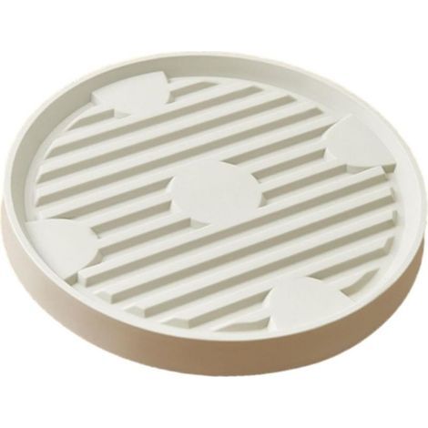 CSPARCV Support à roulettes pour plantes (1 pièce). plateau. chariot. dessous de plat. soucoupe pour pots de fleurs. diamètre extérieur 22 cm. beige (1/4)