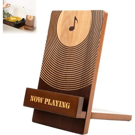 Schallplattenständer aus Holz – Vintage-Schallplattenhalter – Schallplattenständer – Präsentationsfläche für Schallplatten. (1/5)