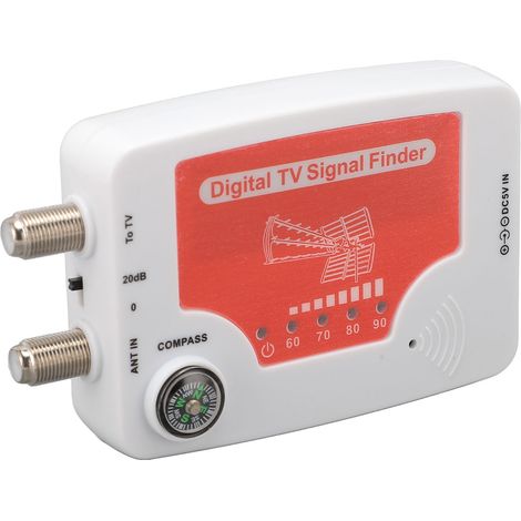 Détecteur de signal TV avec affichage LED, antenne TV portable, mesureur de puissance du signal avec boussole. (1/5)