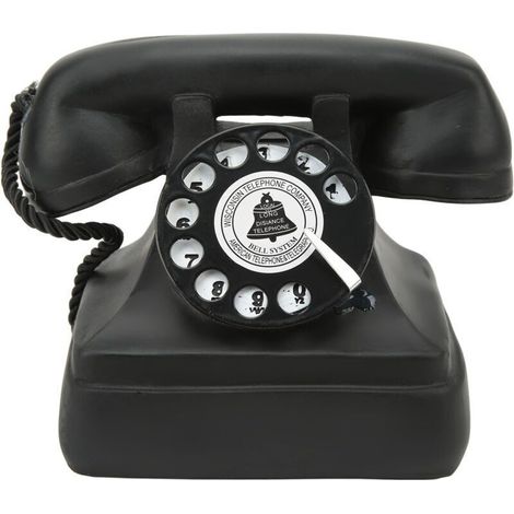 Téléphone à Cadran Vintage - Décoration Rétro pour Bureau et Maison - Modèle Ancien de Téléphone Fixe (1/5)