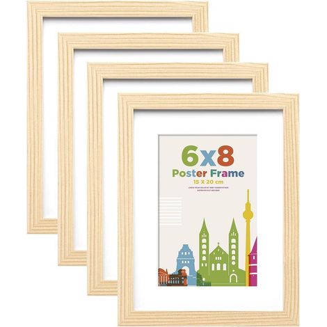 Bilderrahmen 15x20 cm Holz mit Acrylglas, 4er Set, für Tisch & Wand (1/5)