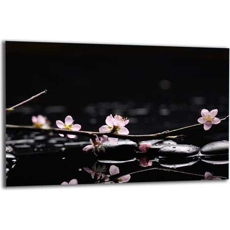 PLAQUE DE PROTECTION EN VERRE POUR CUISINIÈRE 80x52 FLEURS (1/5)