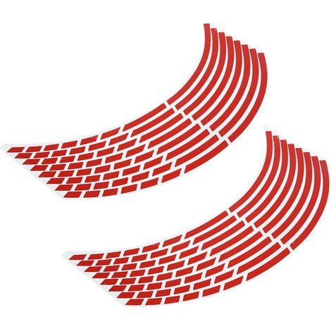 Lot de 16 autocollants réfléchissants pour roues de vélo et moto 16-18 pouces, accessoire décoratif rouge (1/3)