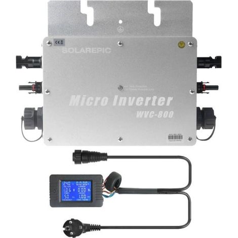 Onduleur solaire étanche MPPT 800 W raccordé au réseau avec écran LCD, conversion DC 24 V/36 V vers AC 220 V (1/5)