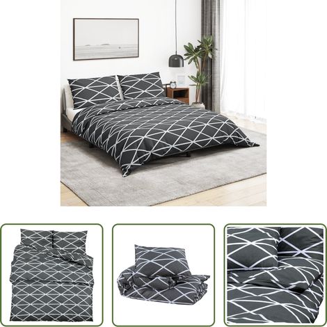Deckenbezug - Bettwäsche-Set Grau 260x240 cm Baumwolle (1/5)