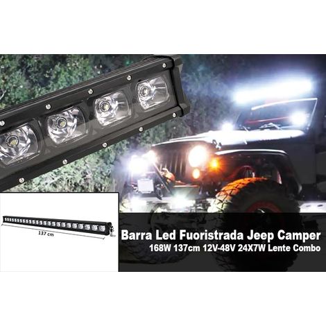 Barra Led Fuoristrada Work Light Bar 168W 137cm 12V-48V 24X7W Lente Combo (1/3)