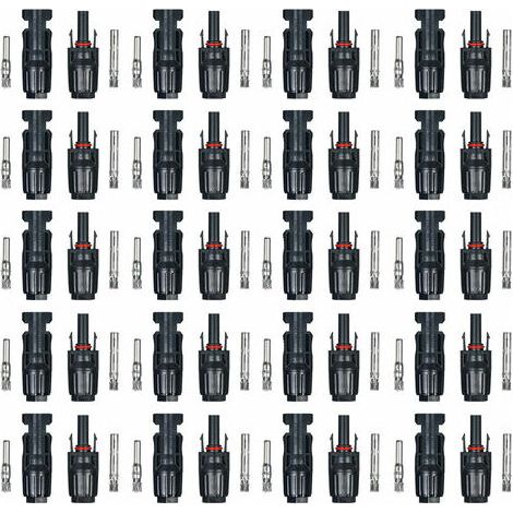 MC4 Photovoltaik-Stecker und -Buchse, Solar-Photovoltaik-Modul-Stecker, (Neuer Stil, schlüssellos) 20 Paare