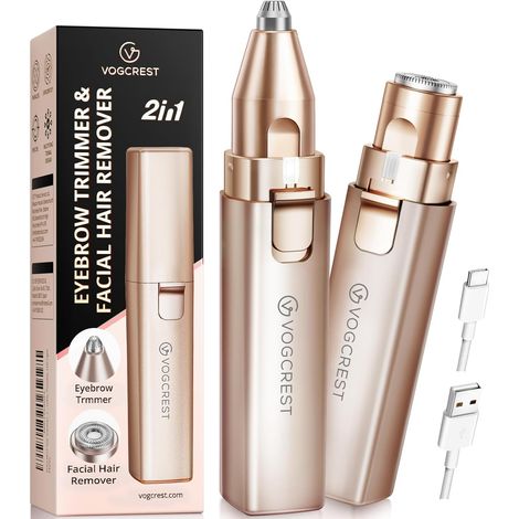 Épilateur facial rechargeable pour femme : épilateur électrique 2 en 1 pour le visage et le corps (1/5)