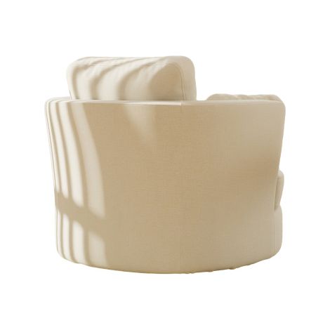 Fauteuil moderne en chenille (Beige) — Doté de 3 coussins amovibles et d'un coussin d'assise haute résilience Un fauteuil de lecture confortable, adapté aux salons, aux chambres et aux bureaux (1/4)