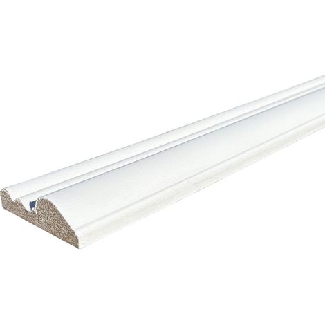 Lot de 10 Cimaises Classiques Prépeint Blanc MDF, L.2,44 m x l.5,8 cm x Ep.18 mm