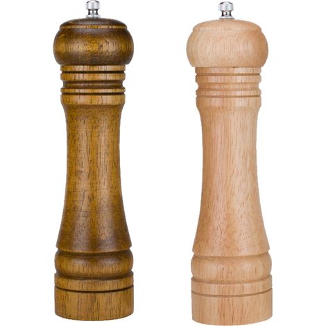 Moulins à sel et à poivre, moulins à sel et à poivre en bois de chêne, rotor en céramique (1/5)