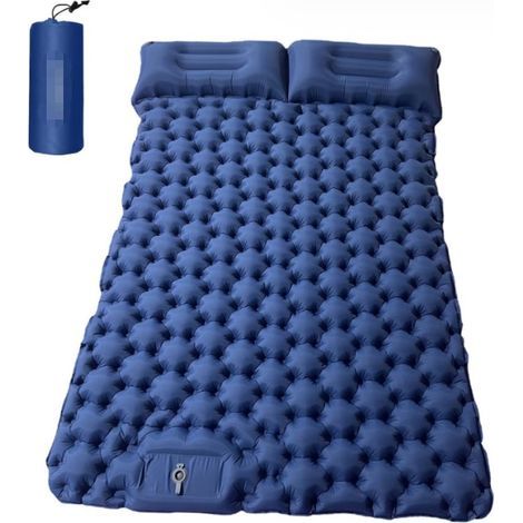 Matelas de camping gonflable pour 2 personnes, matelas autogonflant portable avec pompe à air intégrée, idéal pour le camping, la randonnée et les voyages - RWMatellas gonflable (1/3)