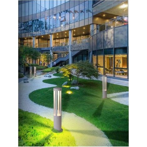 TrAdE Shop Traesio - Lampione Giardino Lampada 12w Led Terra Esterno Lampioncino Vialetti Bianco Es28 - -Bianco Caldo -
