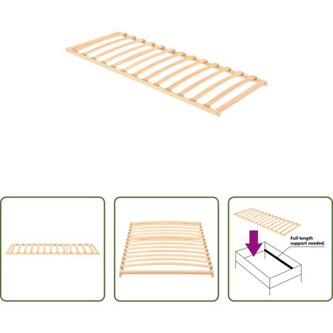 vidaXL Sommier hêtre - Sommier à lattes sans matelas avec 13 lattes 70x200 cm (1/5)
